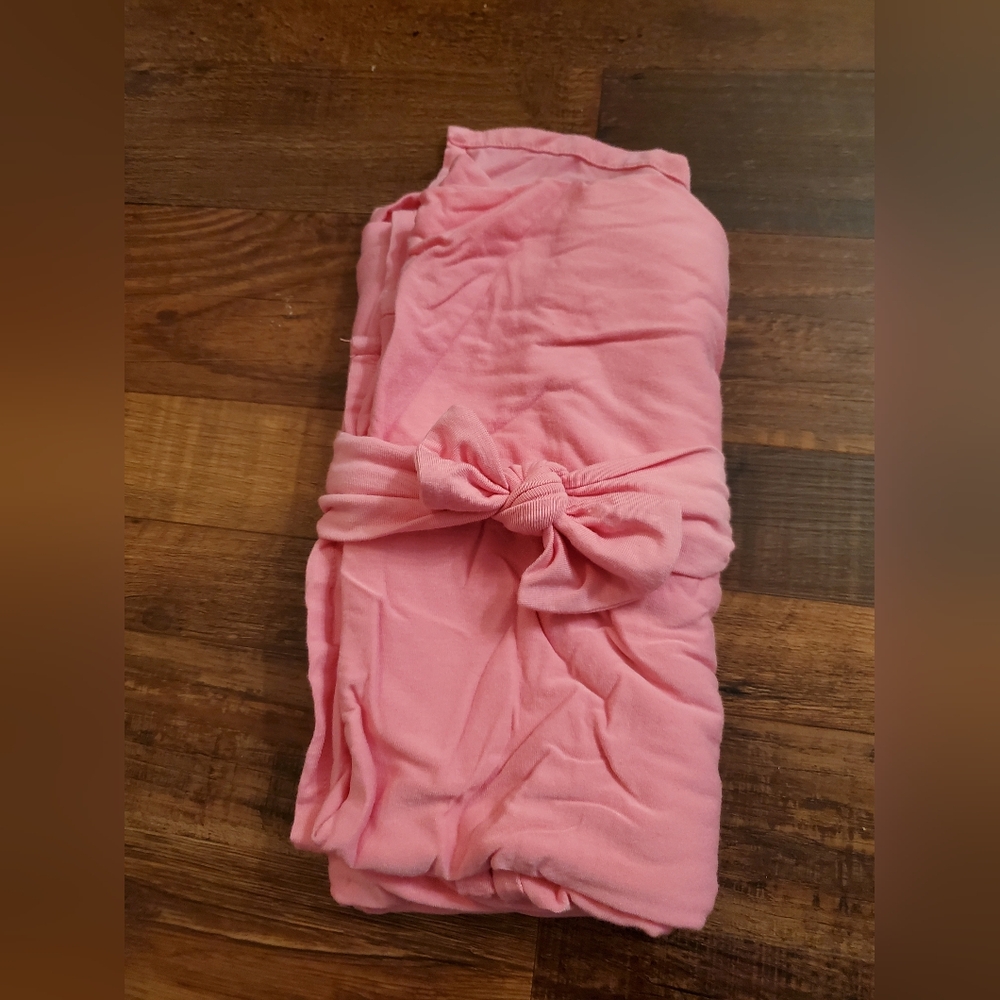 Posh peanut bamboo pink swaddle and headband set